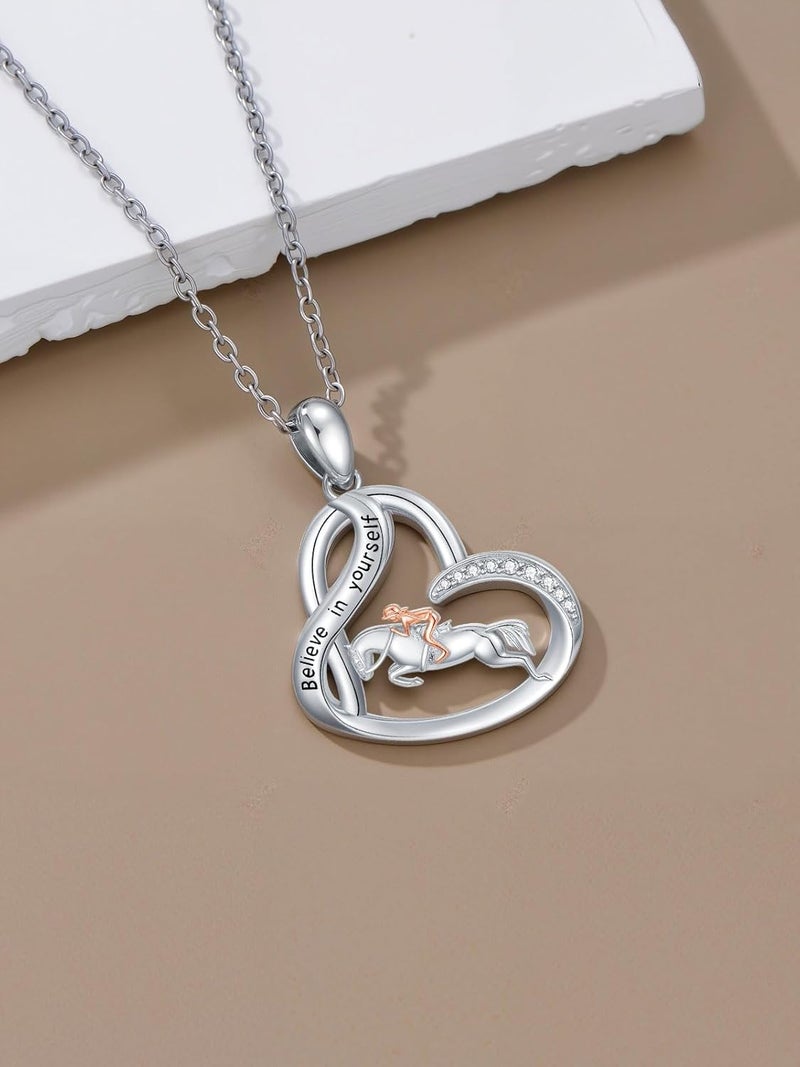 Cargari Store Dragonfly/Butterfly/Elephant/Hummingbird/Axolotl/Horse/Panda/Bee necklace for Women 925 Sterling Silver Heart Pendant Necklace Animal Jewelry Gifts for Women - Image 3